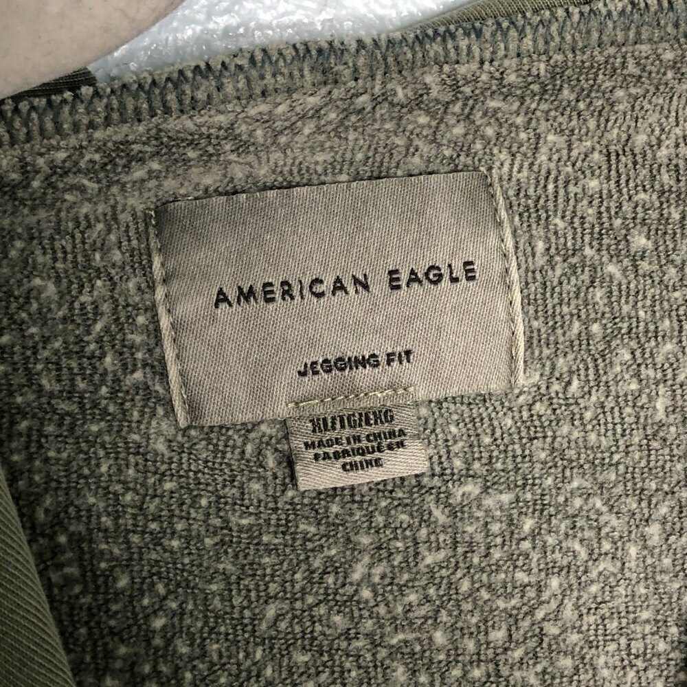 American Eagle Green Jegging Fit Zip Hoodie Sweatshirt Oversized - Picture 3 of 6